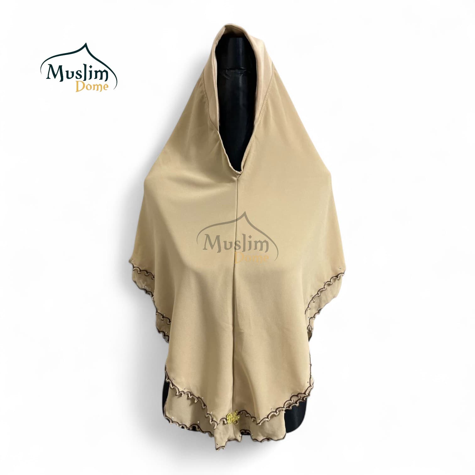 Double Layer Lease Ready Hijab – Biscuit (Malaysian Imported)