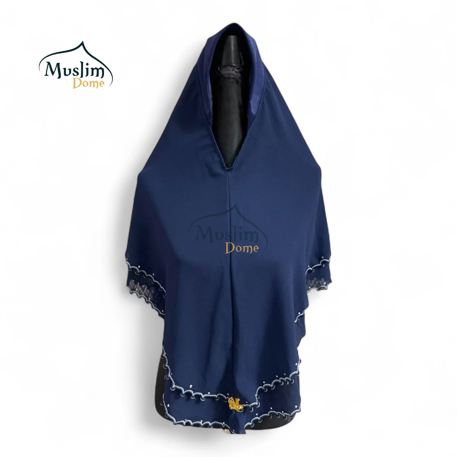 Double Layer Lease Ready Hijab – Blue (Malaysian Imported)