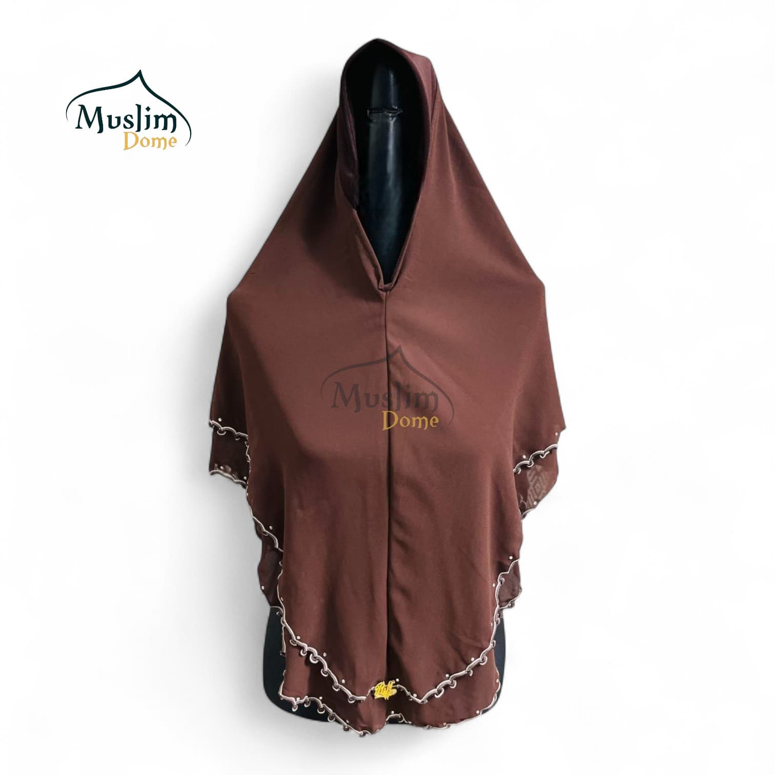 Double Layer Lease Ready Hijab – Brown (Malaysian Imported)