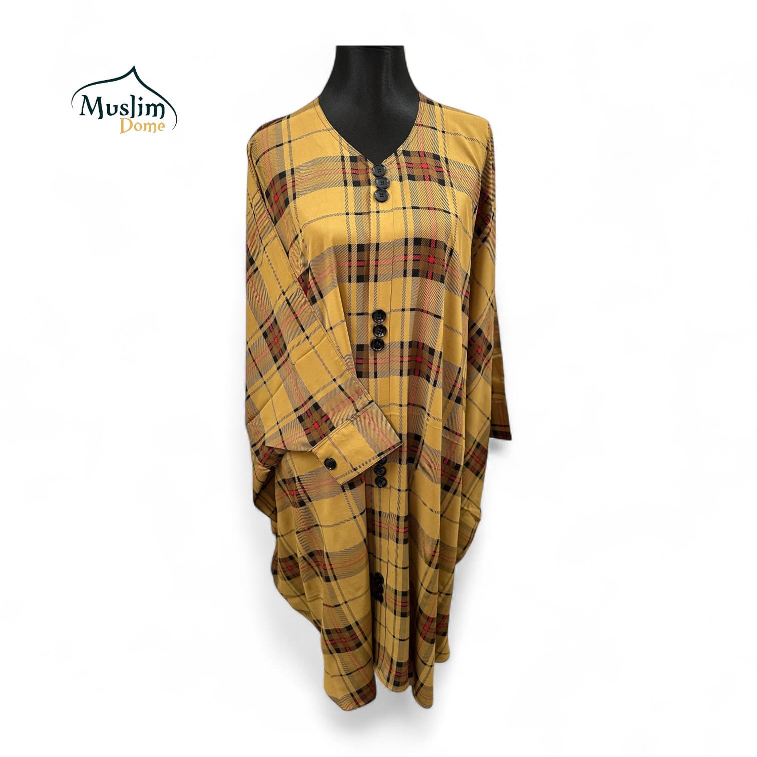 Abaya – Dark Golden Burberry Pattern