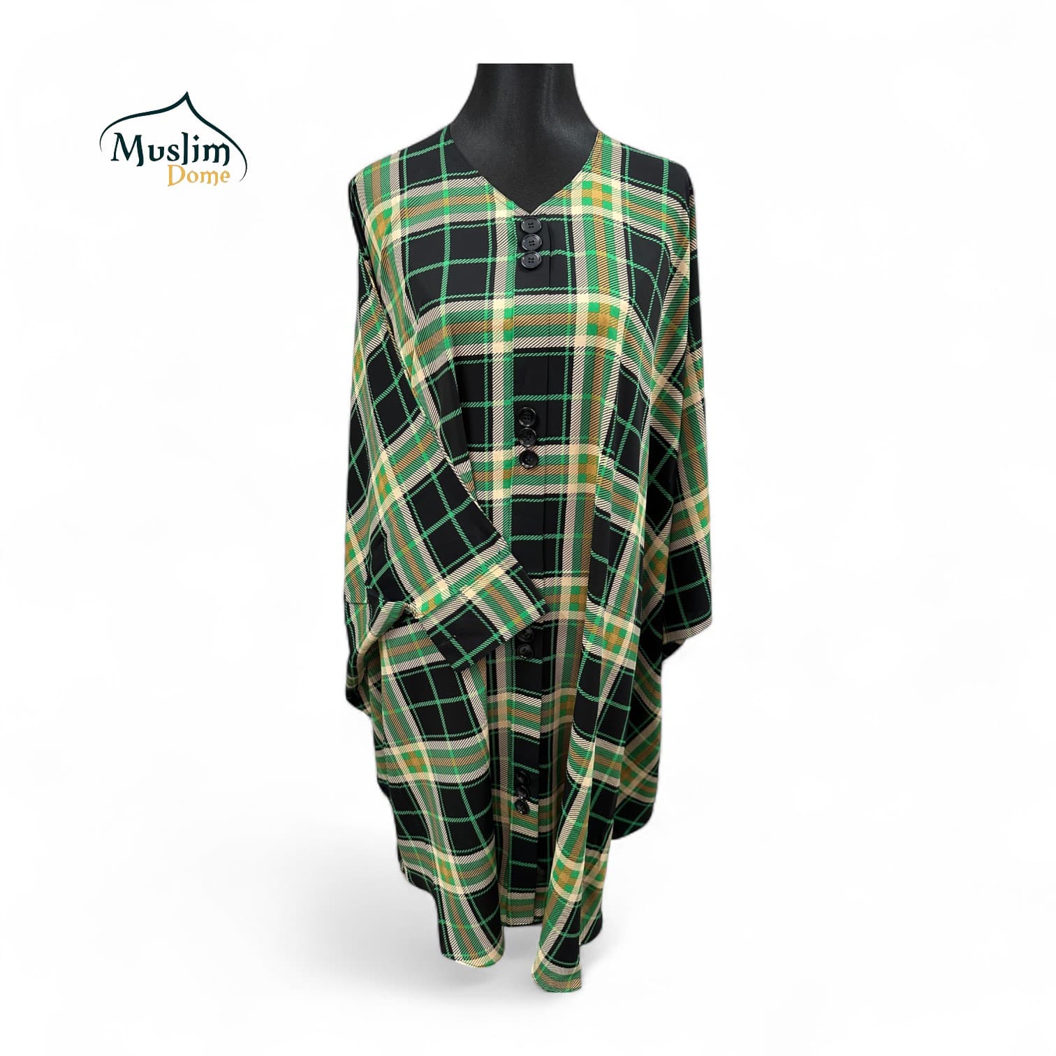 Abaya – Green Burberry Pattern