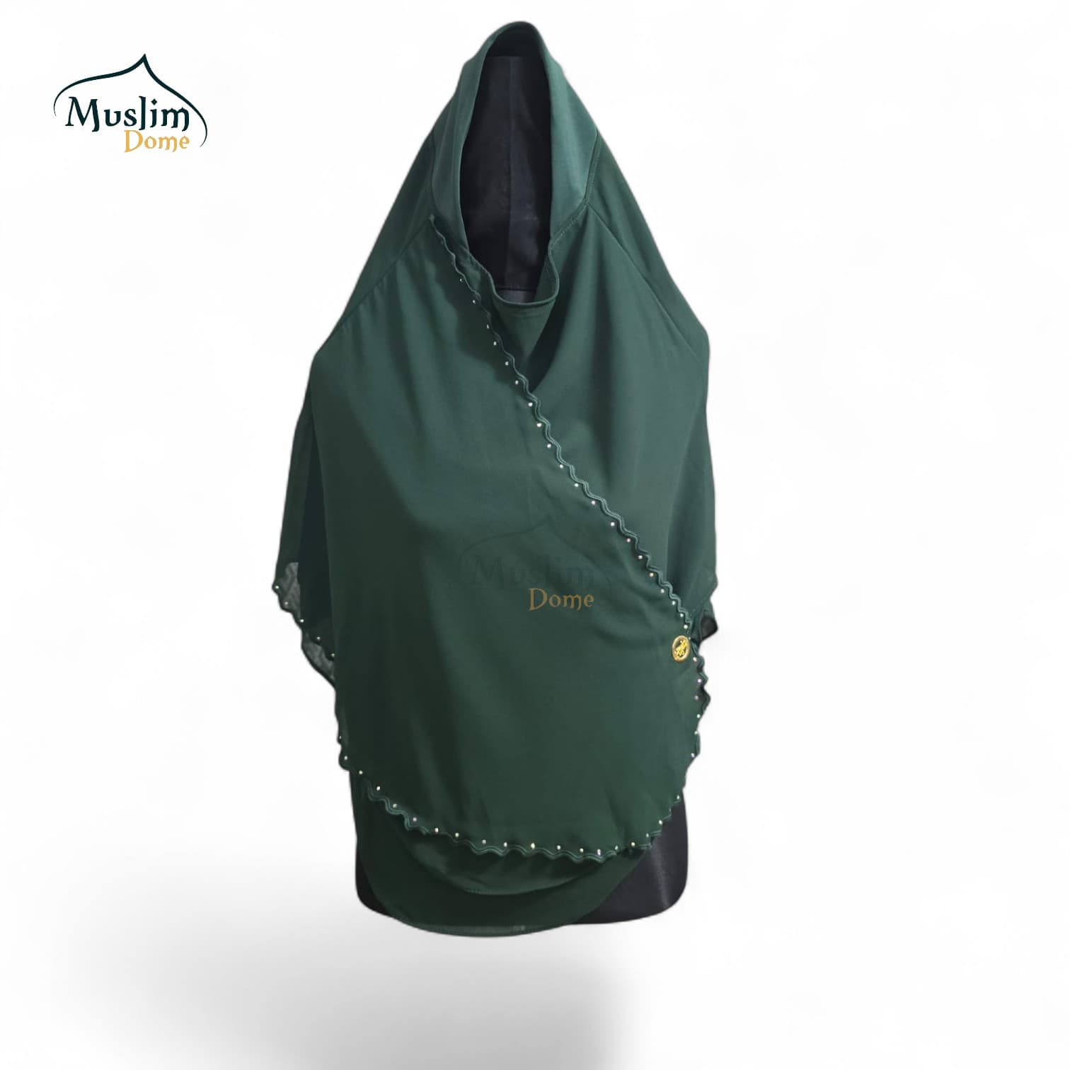 Single Line Stone Hijab – Green (Malaysian Imported)