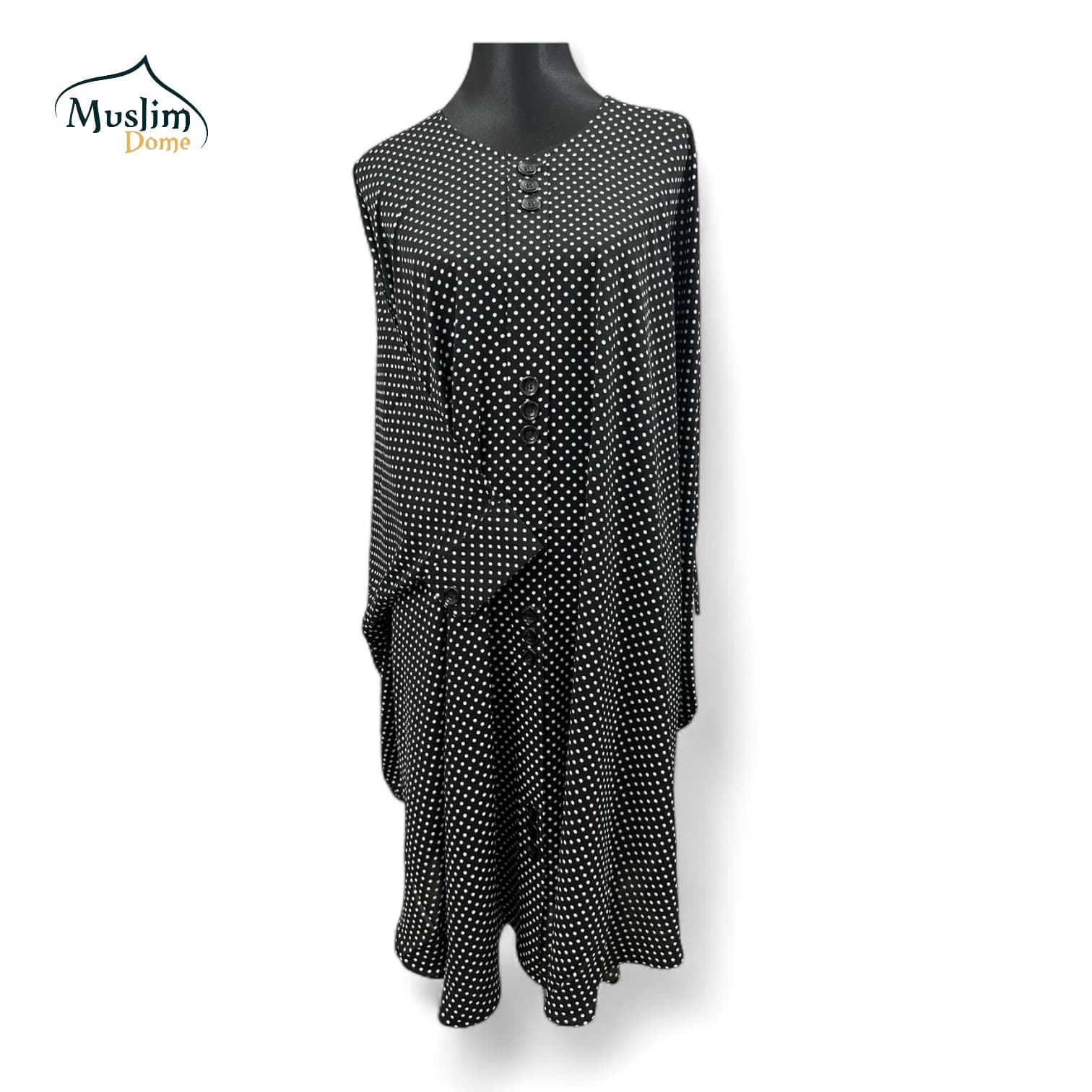 Abaya – Ball Print  Black 