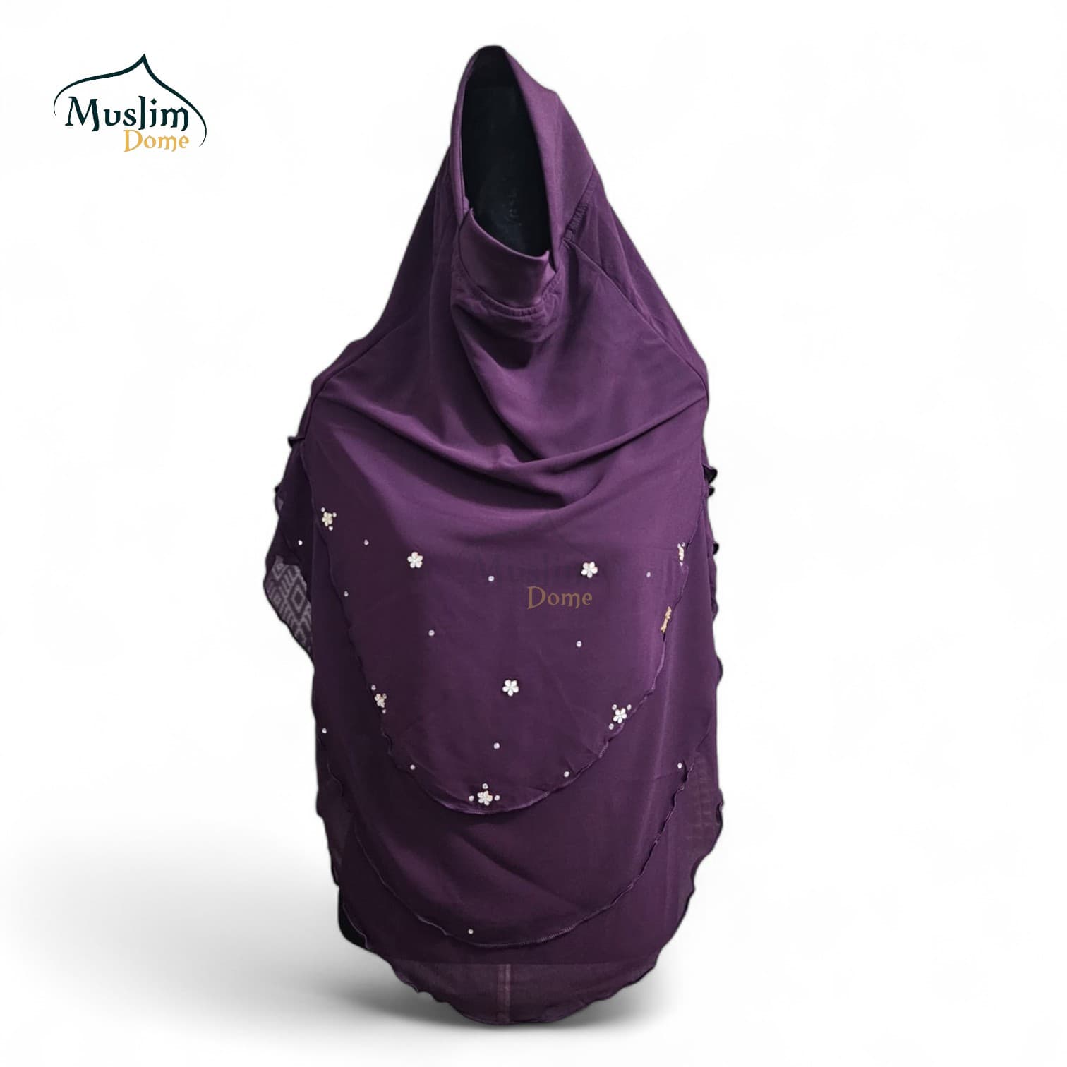 Star Stone Layered Ready Hijab – Purple (Malaysian Imported)
