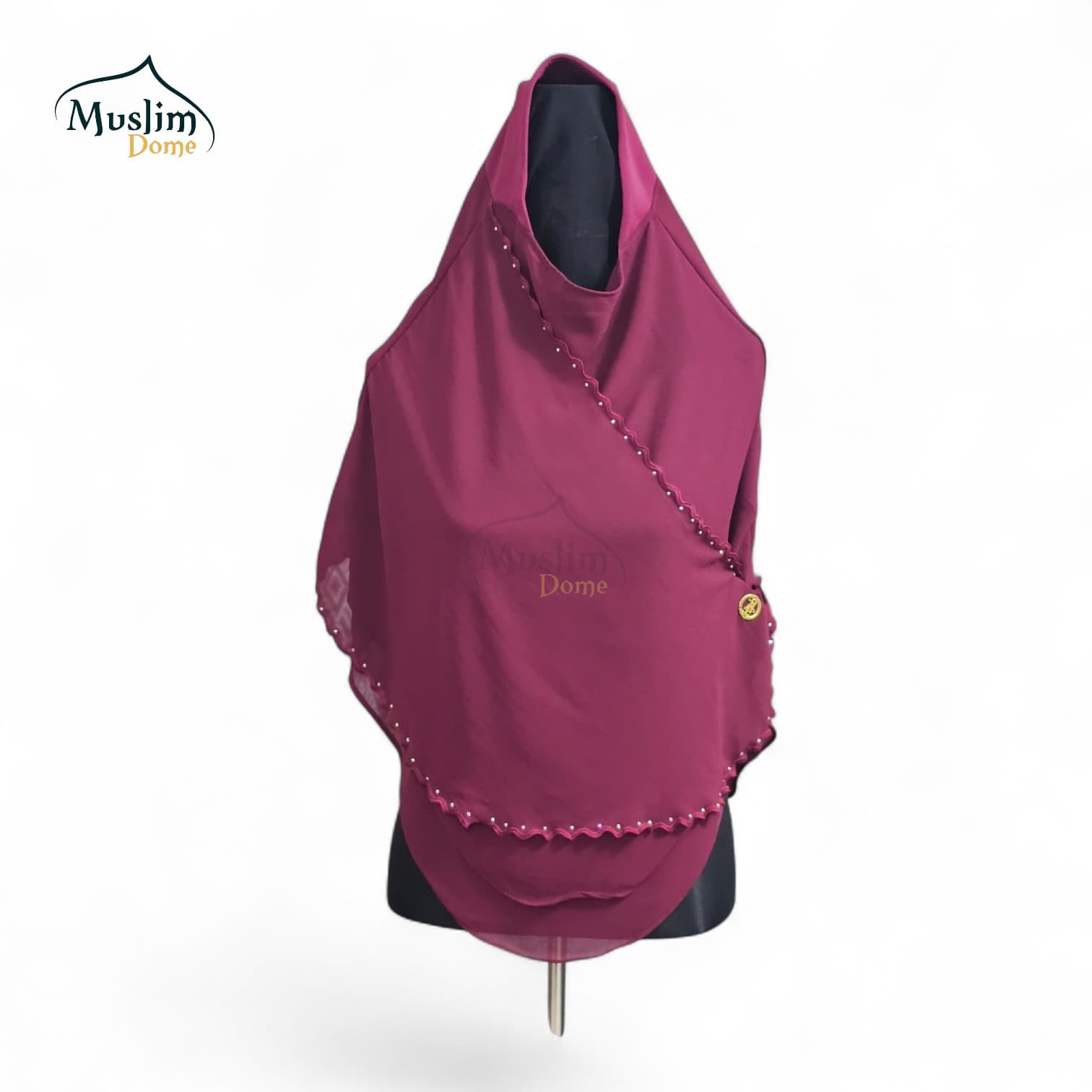 Single Line Stone Hijab – Red (Malaysian Imported)