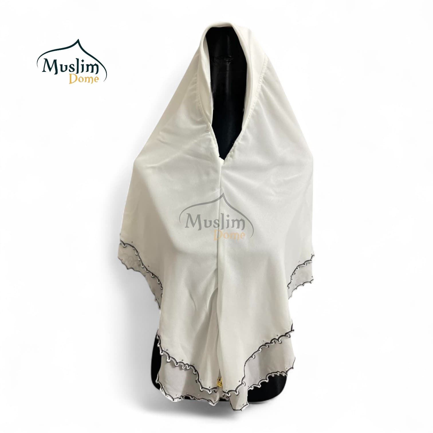 Double Layer Lease Ready Hijab – White (Malaysian Imported)