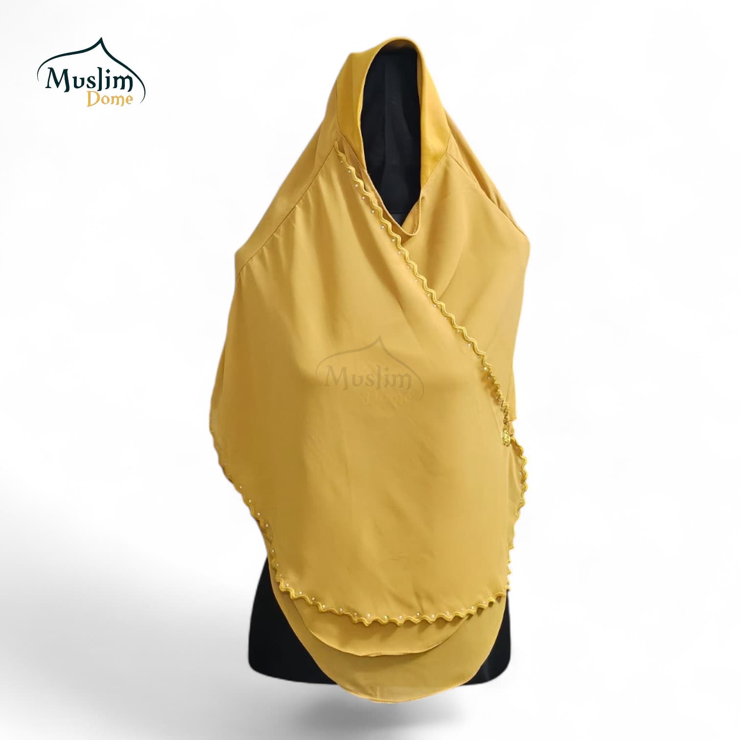 Single Line Stone Hijab – Yellow (Malaysian Imported)